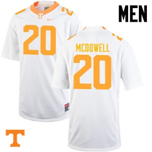 Mens #20 Cortez McDowell Tennessee Volunteers Limited Football White Jersey 730755-555
