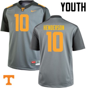 Youth #10 D.J. Henderson Tennessee Volunteers Limited Football Gray Jersey 303469-341