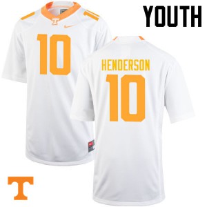 Youth #10 D.J. Henderson Tennessee Volunteers Limited Football White Jersey 211109-577