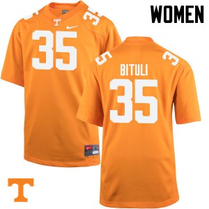 Womens #35 Daniel Bituli Tennessee Volunteers Limited Football Orange Jersey 493772-482