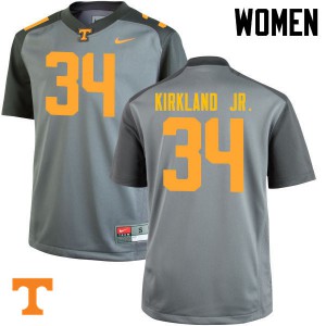 Womens #34 Darrin Kirkland Jr. Tennessee Volunteers Limited Football Gray Jersey 427125-834