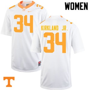 Womens #34 Darrin Kirkland Jr. Tennessee Volunteers Limited Football White Jersey 463238-990