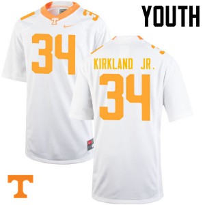 Youth #34 Darrin Kirkland Jr. Tennessee Volunteers Limited Football White Jersey 583513-861