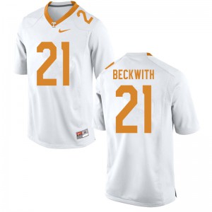 Mens #21 Dee Beckwith Tennessee Volunteers Limited Football White Jersey 746160-305