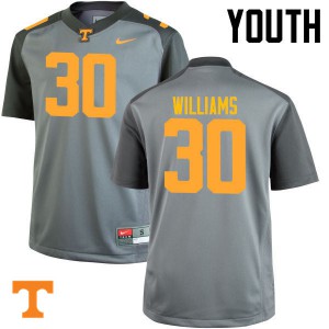 Youth #30 Devin Williams Tennessee Volunteers Limited Football Gray Jersey 865308-652