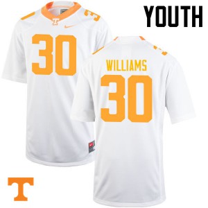Youth #30 Devin Williams Tennessee Volunteers Limited Football White Jersey 524528-668