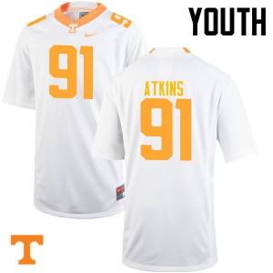 Youth #91 Doug Atkins Tennessee Volunteers Limited Football White Jersey 491555-364