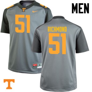 Mens #51 Drew Richmond Tennessee Volunteers Limited Football Gray Jersey 426850-400