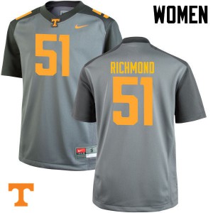 Womens #51 Drew Richmond Tennessee Volunteers Limited Football Gray Jersey 660093-180