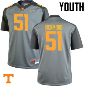 Youth #51 Drew Richmond Tennessee Volunteers Limited Football Gray Jersey 786264-537