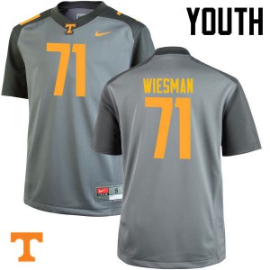 Youth #71 Dylan Wiesman Tennessee Volunteers Limited Football Gray Jersey 537934-549