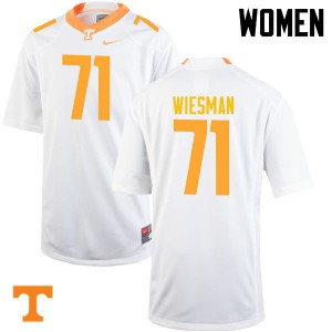 Womens #71 Dylan Wiesman Tennessee Volunteers Limited Football White Jersey 695258-856