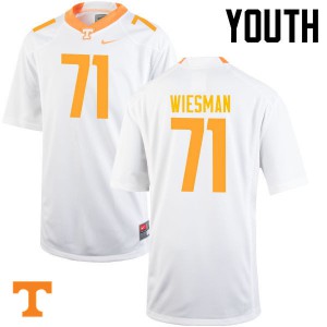 Youth #71 Dylan Wiesman Tennessee Volunteers Limited Football White Jersey 841317-878