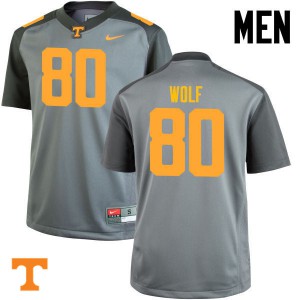 Mens #80 Eli Wolf Tennessee Volunteers Limited Football Gray Jersey 681370-222