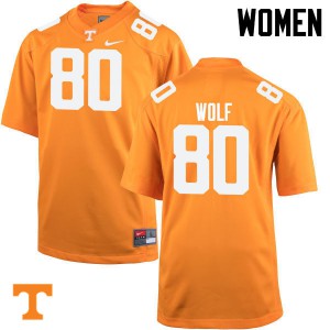 Womens #80 Eli Wolf Tennessee Volunteers Limited Football Orange Jersey 709229-292