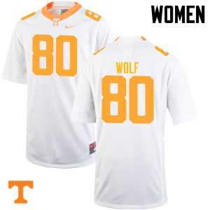 Womens #80 Eli Wolf Tennessee Volunteers Limited Football White Jersey 629581-874
