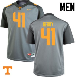 Mens #41 Elliott Berry Tennessee Volunteers Limited Football Gray Jersey 766524-889