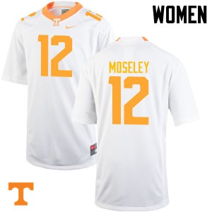 Womens #12 Emmanuel Moseley Tennessee Volunteers Limited Football White Jersey 905296-619