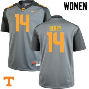 Womens #14 Eric Berry Tennessee Volunteers Limited Football Gray Jersey 720403-925