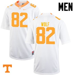 Mens #82 Ethan Wolf Tennessee Volunteers Limited Football White Jersey 497960-486