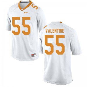 Mens #55 Eunique Valentine Tennessee Volunteers Limited Football White Jersey 383421-781