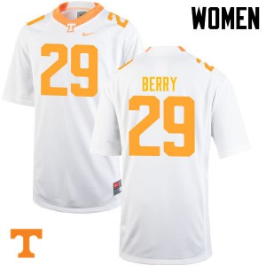Womens #29 Evan Berry Tennessee Volunteers Limited Football White Jersey 386070-824