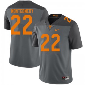 Mens #22 Isaiah Montgomery Tennessee Volunteers Limited Football Gray Jersey 322125-389