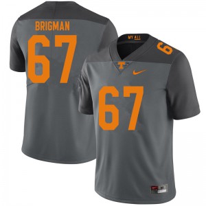 Mens #67 Jacob Brigman Tennessee Volunteers Limited Football Gray Jersey 292949-403