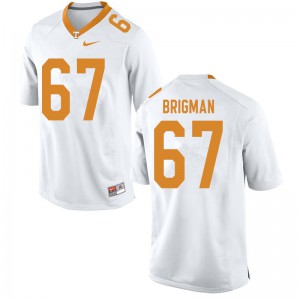 Mens #67 Jacob Brigman Tennessee Volunteers Limited Football White Jersey 624093-168