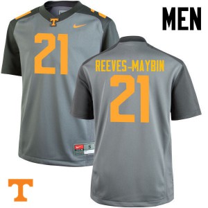 Mens #21 Jalen Reeves-Maybin Tennessee Volunteers Limited Football Gray Jersey 329886-770