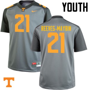 Youth #21 Jalen Reeves-Maybin Tennessee Volunteers Limited Football Gray Jersey 713008-198