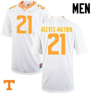 Mens #21 Jalen Reeves-Maybin Tennessee Volunteers Limited Football White Jersey 733638-531