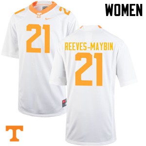 Womens #21 Jalen Reeves-Maybin Tennessee Volunteers Limited Football White Jersey 406779-581
