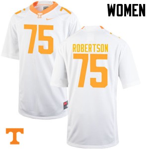 Womens #75 Jashon Robertson Tennessee Volunteers Limited Football White Jersey 245467-600