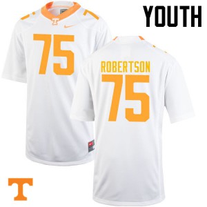 Youth #75 Jashon Robertson Tennessee Volunteers Limited Football White Jersey 646355-446