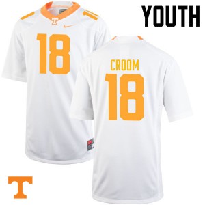 Youth #18 Jason Croom Tennessee Volunteers Limited Football White Jersey 282388-983