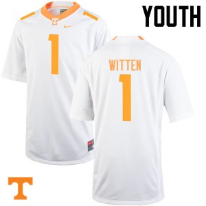 Youth #1 Jason Witten Tennessee Volunteers Limited Football White Jersey 175032-428