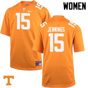 Womens #15 Jauan Jennings Tennessee Volunteers Limited Football Orange Jersey 308829-686