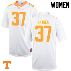 Womens #37 Jayson Sparks Tennessee Volunteers Limited Football White Jersey 385063-901