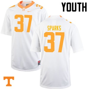 Youth #37 Jayson Sparks Tennessee Volunteers Limited Football White Jersey 524419-467