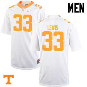 Mens #33 Jeremy Lewis Tennessee Volunteers Limited Football White Jersey 640372-558