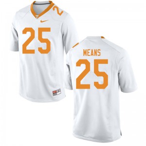 Mens #25 Jerrod Means Tennessee Volunteers Limited Football White Jersey 418231-844