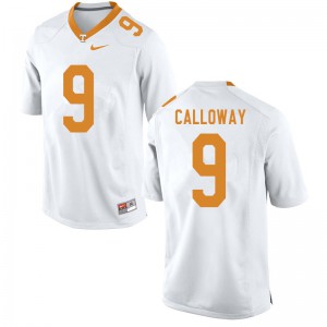 Mens #9 Jimmy Calloway Tennessee Volunteers Limited Football White Jersey 872116-737