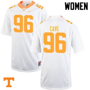 Womens #96 Joey Cave Tennessee Volunteers Limited Football White Jersey 431577-185