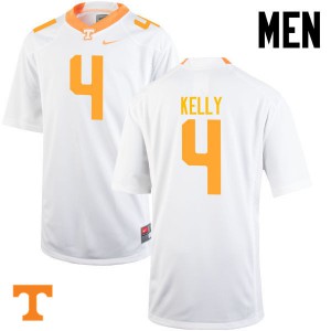 Mens #4 John Kelly Tennessee Volunteers Limited Football White Jersey 982035-284