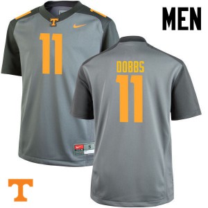 Mens #11 Joshua Dobbs Tennessee Volunteers Limited Football Gray Jersey 704060-913