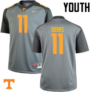 Youth #11 Joshua Dobbs Tennessee Volunteers Limited Football Gray Jersey 272966-267