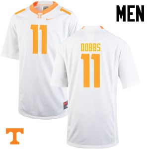Mens #11 Joshua Dobbs Tennessee Volunteers Limited Football White Jersey 777725-358