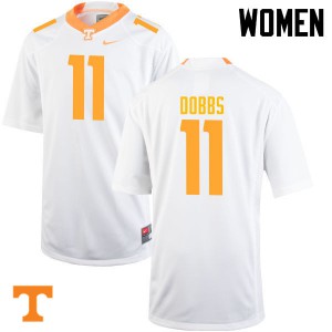 Womens #11 Joshua Dobbs Tennessee Volunteers Limited Football White Jersey 716765-341