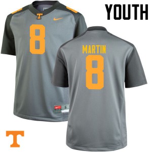 Youth #8 Justin Martin Tennessee Volunteers Limited Football Gray Jersey 149888-517
